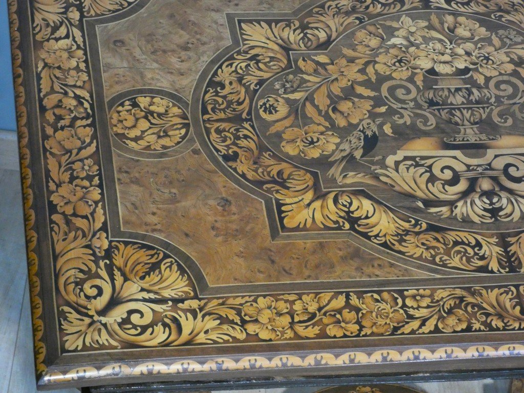 Louis XIV-style Coffee Table With Floral And Bird Marquetry – Late 17th Century-photo-7