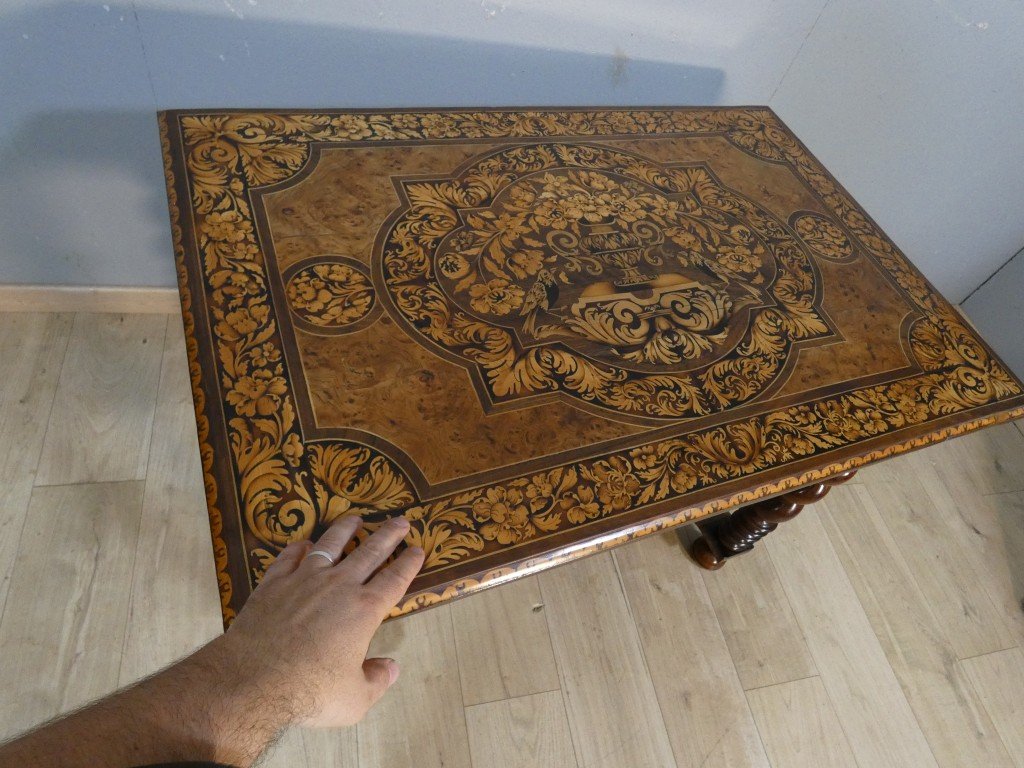 Louis XIV-style Coffee Table With Floral And Bird Marquetry – Late 17th Century-photo-8