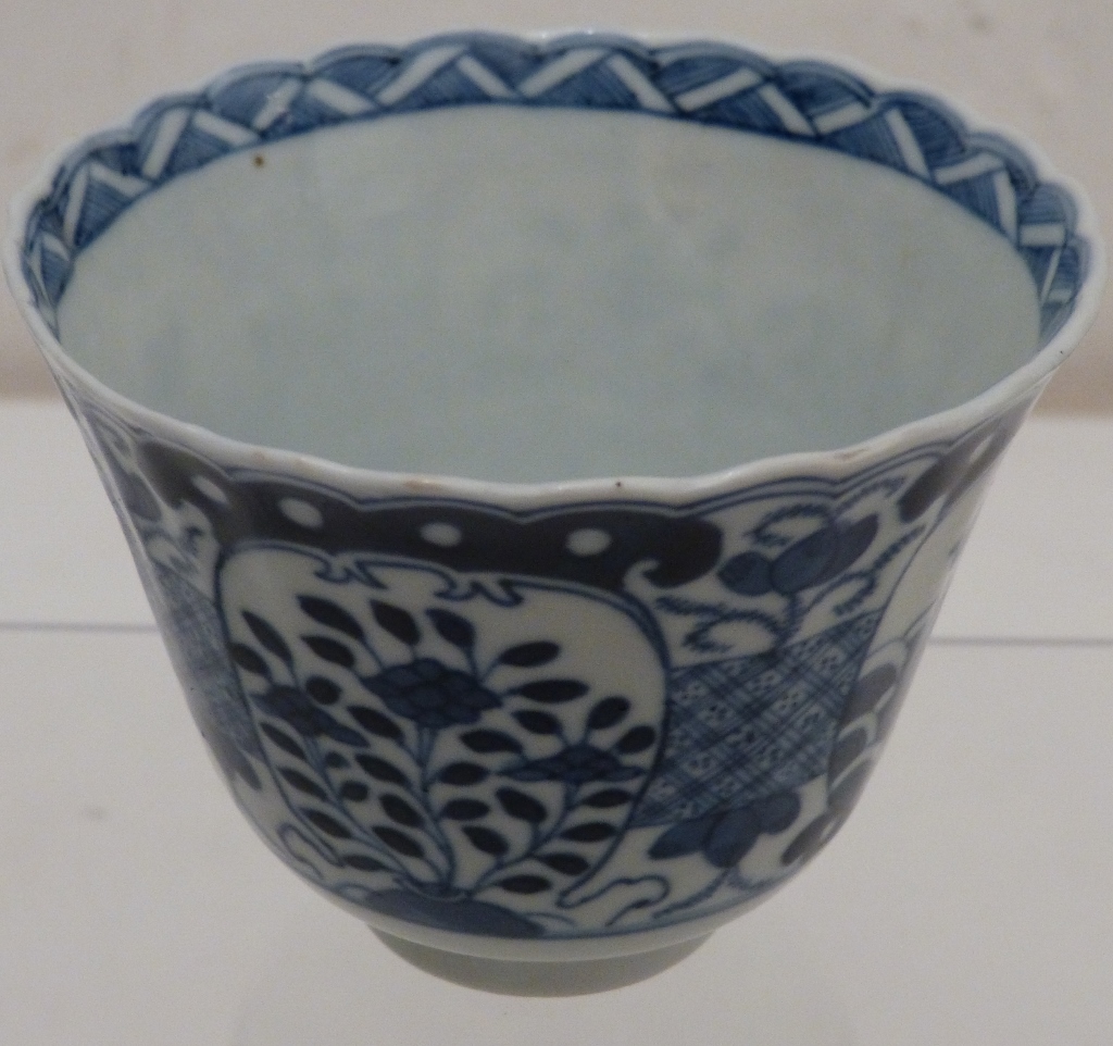 Cup, Bowl Porcelain China, White And Blue, Red Wax Seal In La, XIX-photo-2