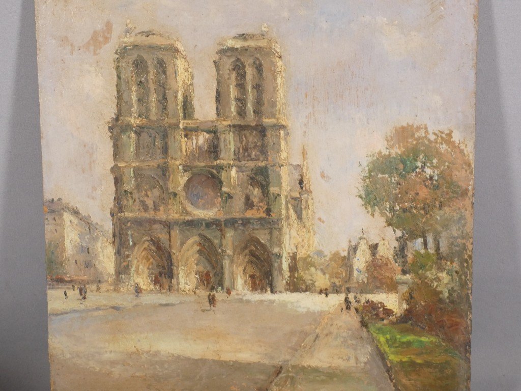 Julian Brosius (1917–2004) Notre-dame De Paris As Seen From The Forecourt-photo-2