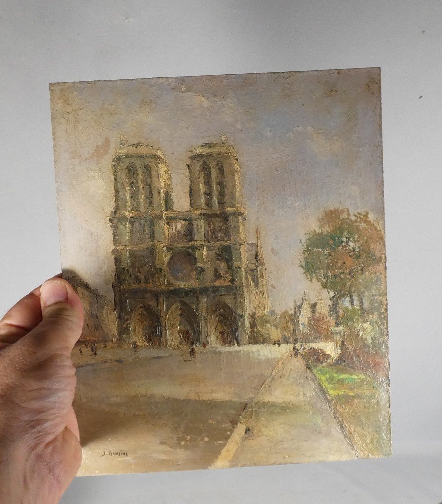 Julian Brosius (1917–2004) Notre-dame De Paris As Seen From The Forecourt-photo-2