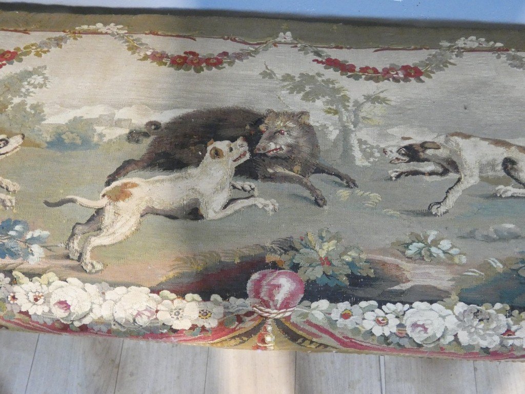 Directoire-style Period Parlor With 18th-century Tapestry Depicting Pastoral Scenes And La Fontaine's Fables-photo-2