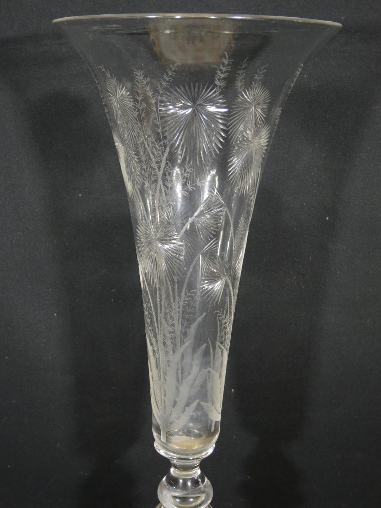 Centre de table Napoléon III en bronze doré, onyx et cristal gravé – XIXe siècle-photo-3