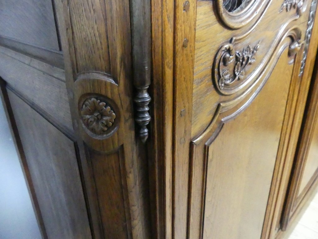 Bibliothèque Vitrine De Boiserie En Chêne Sculpté Régence époque XVIII ème Siècle-photo-6