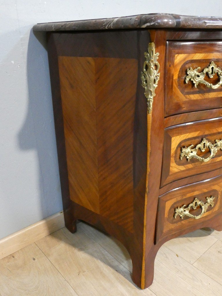 Commode Louis XV estampillée A. Moreau – placage de bois de rose, XVIIIe siècle-photo-2