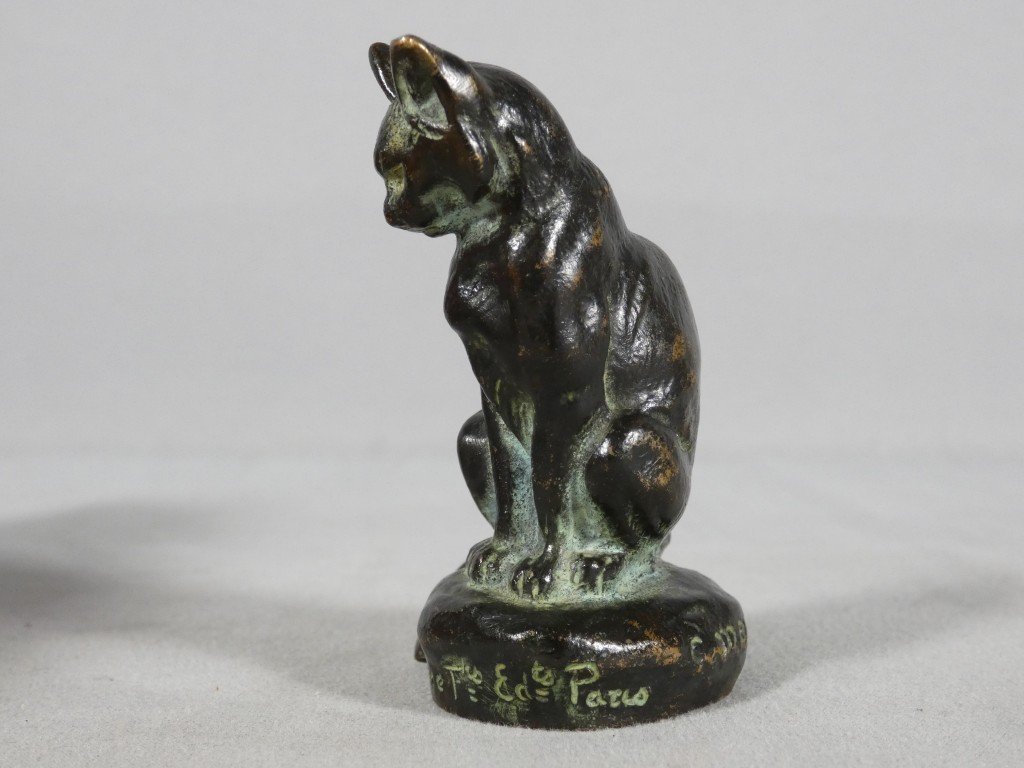 "the Cat" By Clovis Masson And Susse Frères, Patinated Animal Bronze Sculpture From The Late 19th Century -photo-4