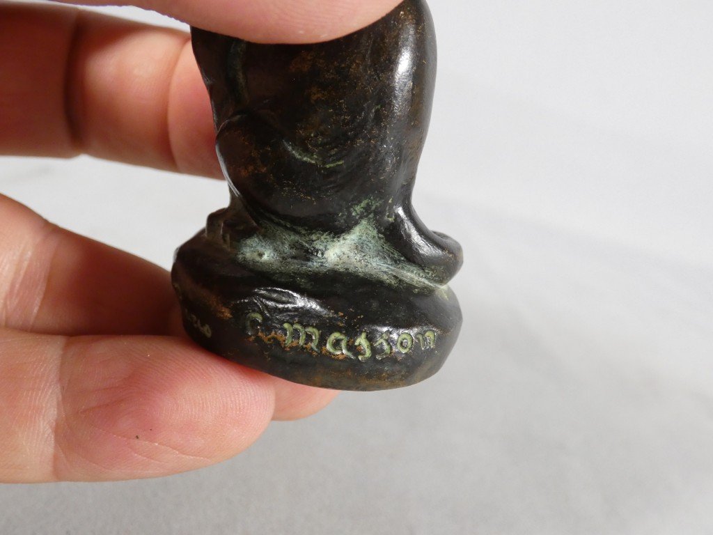 "the Cat" By Clovis Masson And Susse Frères, Patinated Animal Bronze Sculpture From The Late 19th Century -photo-4