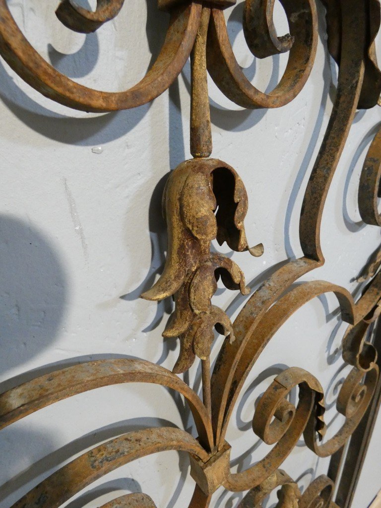 Large Wrought-iron Double-leaf Interior Gate, Circa 1940–1950-photo-3