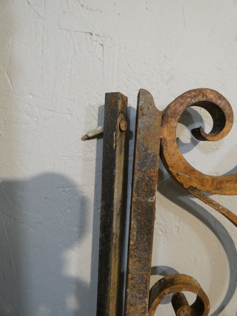 Large Wrought-iron Double-leaf Interior Gate, Circa 1940–1950-photo-7