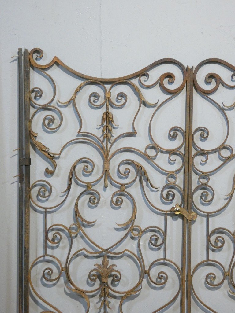 Large Wrought-iron Double-leaf Interior Gate, Circa 1940–1950-photo-6