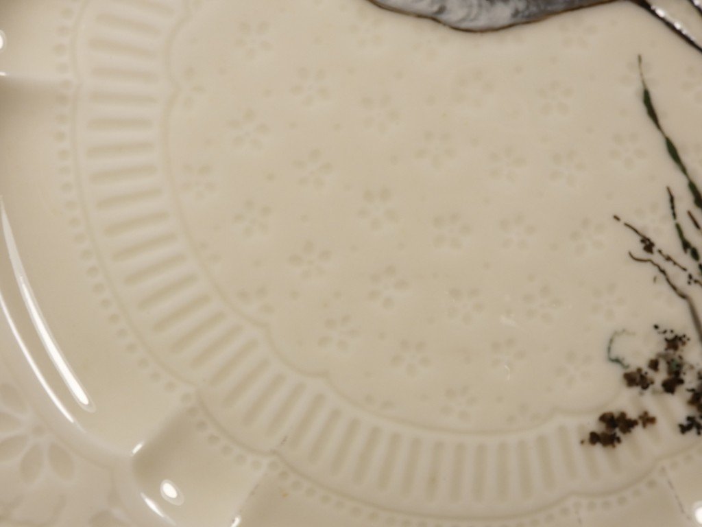 Haviland & Cie – Albert Dammouse – Assiette japonisante au héron en vol, Limoges vers 1885-photo-2