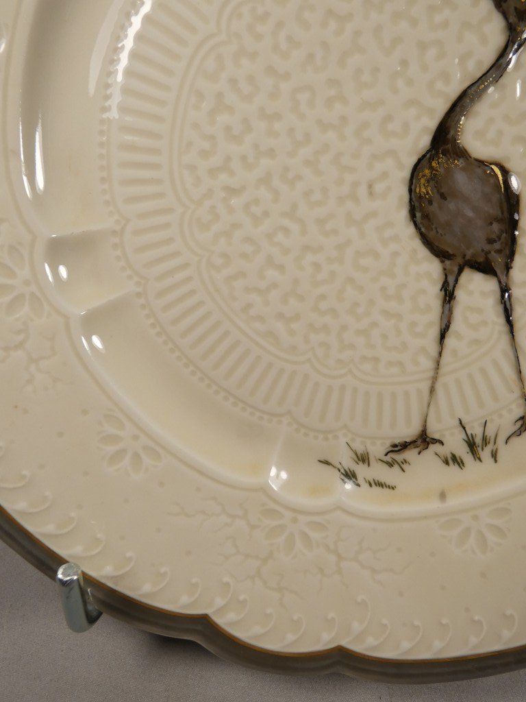 Haviland & Cie – Albert Dammouse – Plate With A Great Blue Heron, Japanese-style Relief Decoration, 1885-photo-2