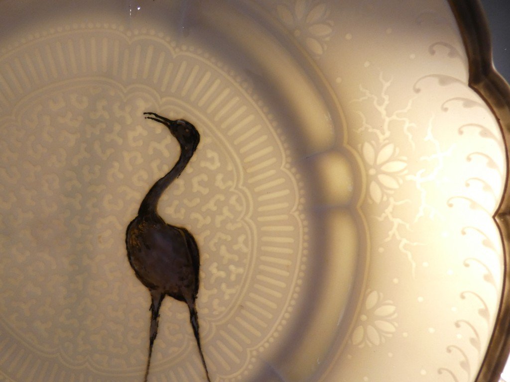 Haviland & Cie – Albert Dammouse – Plate With A Great Blue Heron, Japanese-style Relief Decoration, 1885-photo-5