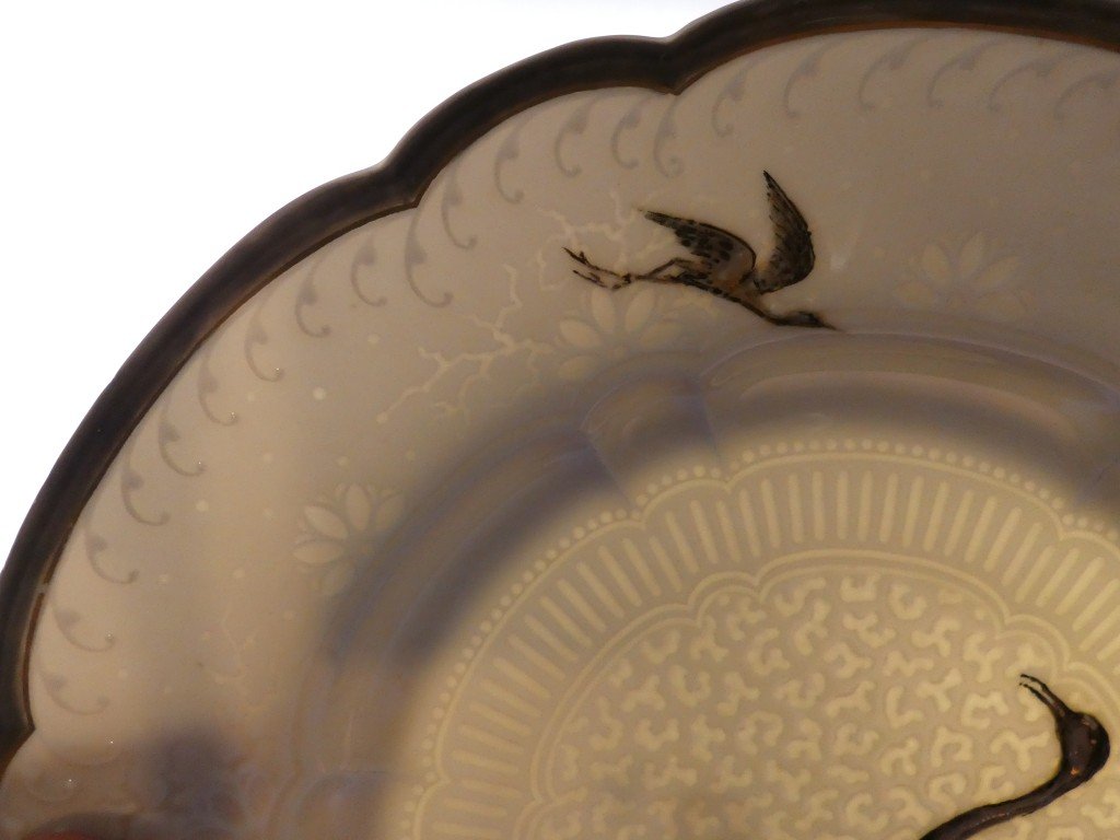 Haviland & Cie – Albert Dammouse – Plate With A Great Blue Heron, Japanese-style Relief Decoration, 1885-photo-6