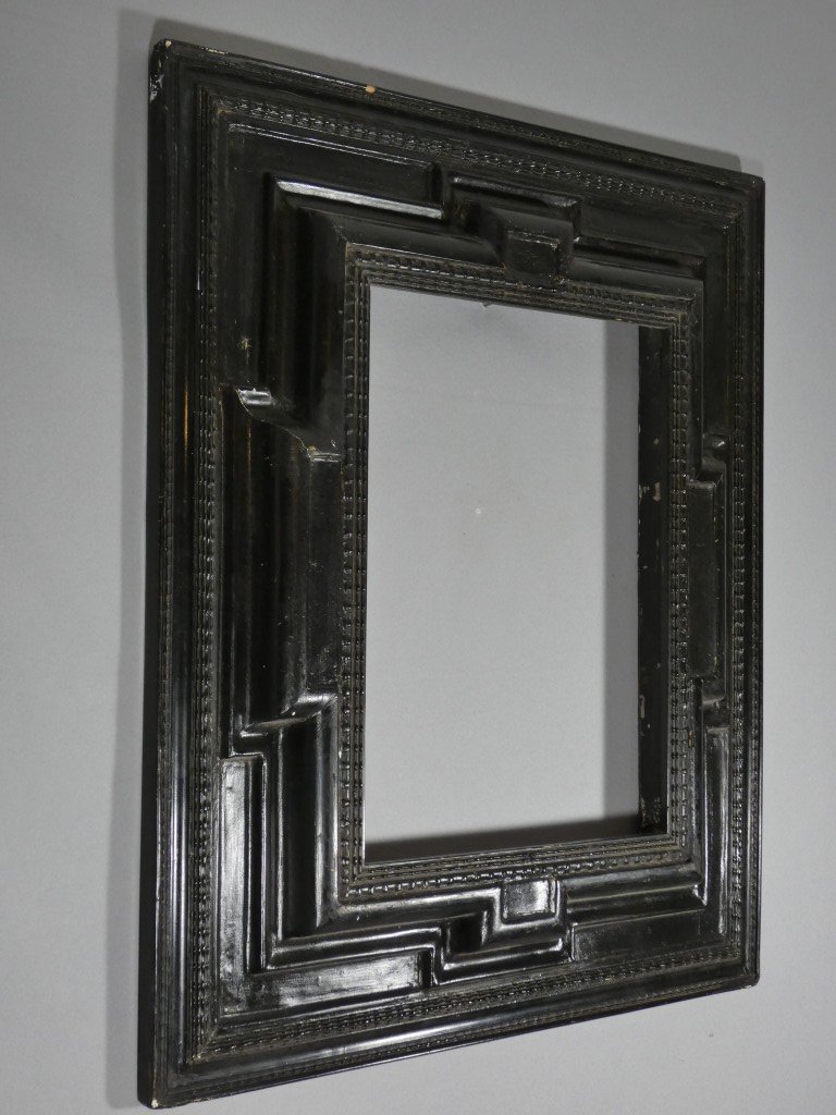 18th-century Blackened Wood Frame With An Inverted Profile – 69.5 × 57 Cm-photo-1