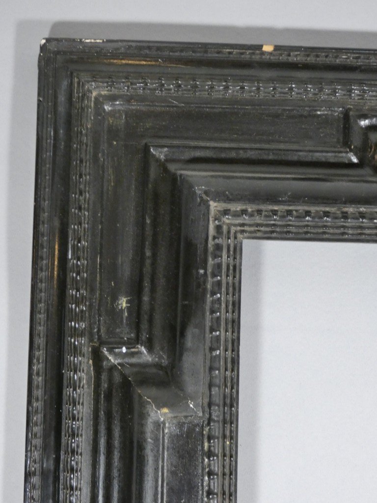 18th-century Blackened Wood Frame With An Inverted Profile – 69.5 × 57 Cm-photo-4