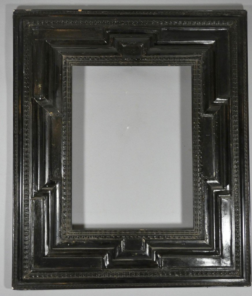 18th-century Blackened Wood Frame With An Inverted Profile – 69.5 × 57 Cm