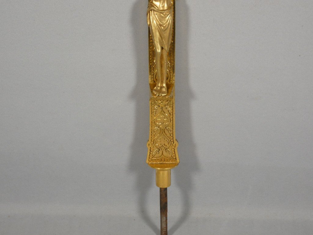 Gilded Bronze Processional Cross, Maison Viau In Limoges—late 19th Century-photo-5