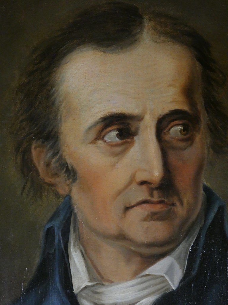 École européenne de la fin du XVIIIe siècle, vers 1800 – Portrait d’homme en habit bleu-photo-3