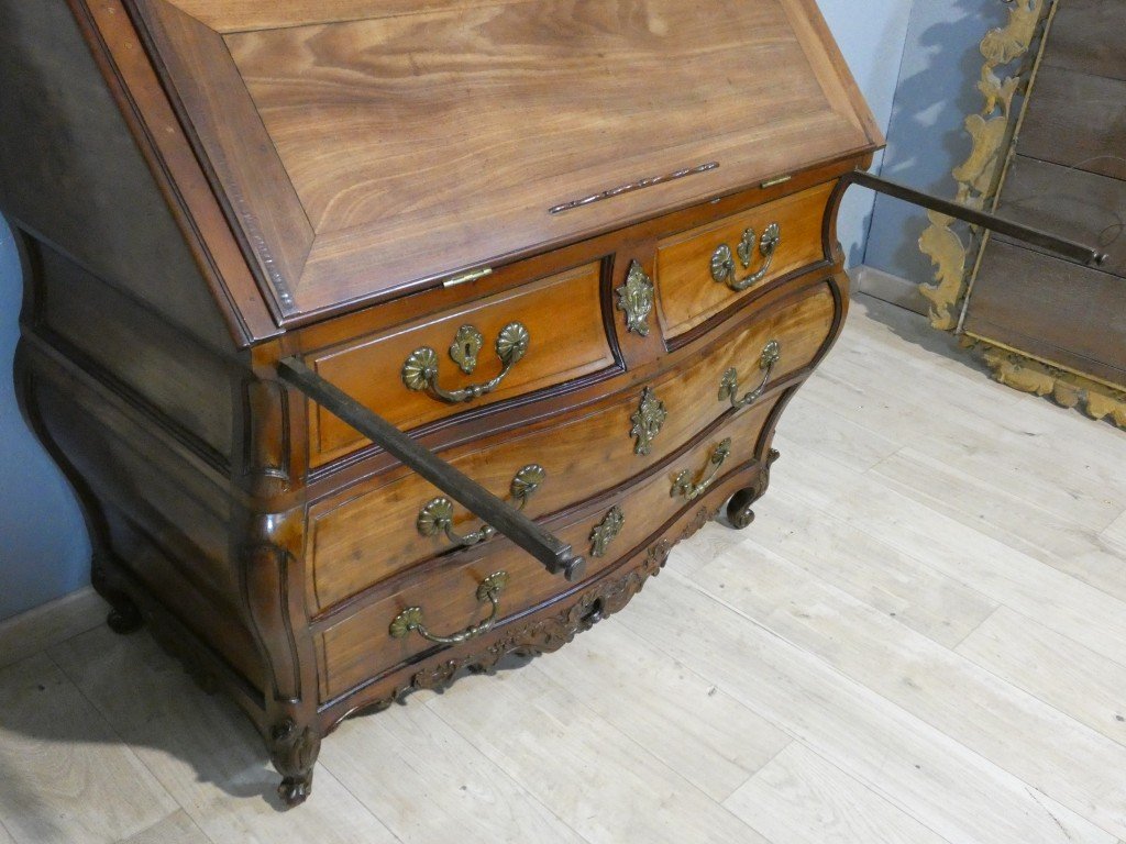 Important scriban-bibliothèque bordelais en acajou massif – Époque Louis XV, XVIIIe siècle-photo-4