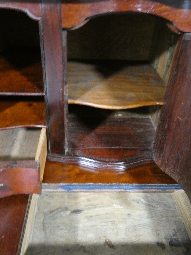 Important scriban-bibliothèque bordelais en acajou massif – Époque Louis XV, XVIIIe siècle-photo-8