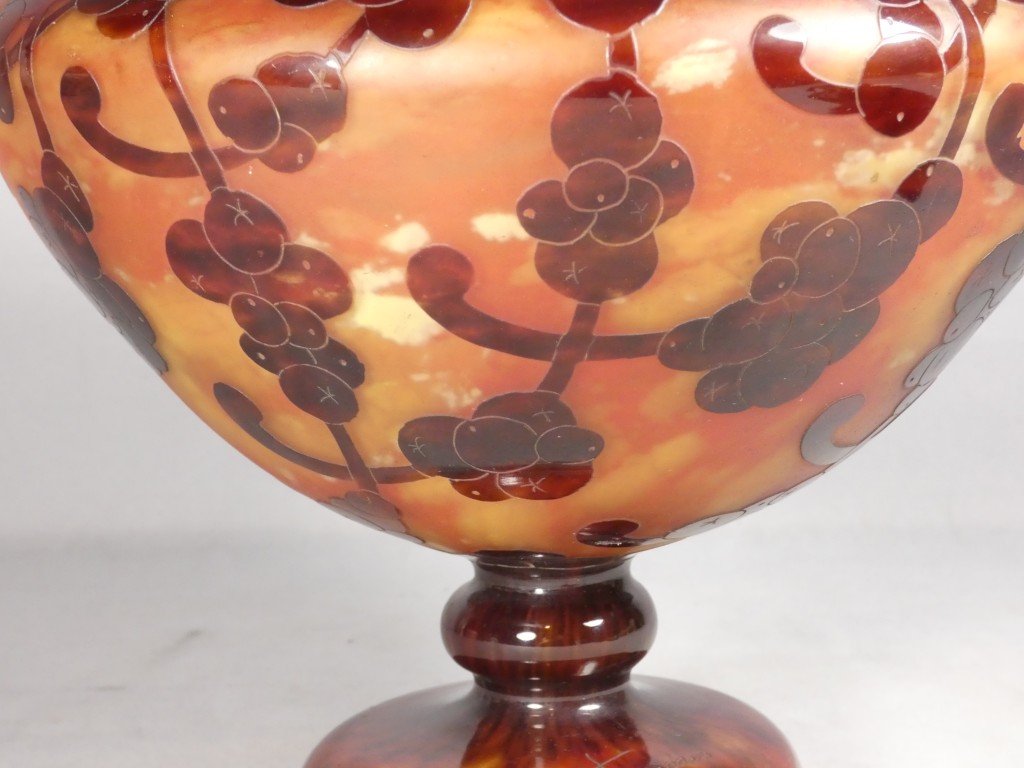 Le Verre Français – Coupe sur piédouche décor « Perlières » – Charles Schneider, vers 1924-1927-photo-6