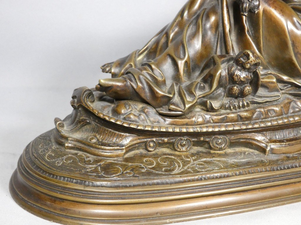 Allegory Of Night With An Owl – Bronze With A Brown Patina, Napoleon III Period, 19th Century-photo-4