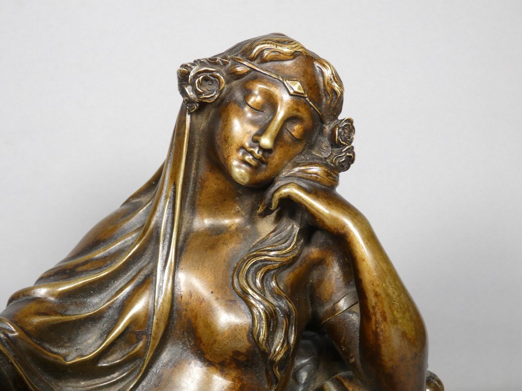 Allegory Of Night With An Owl – Bronze With A Brown Patina, Napoleon III Period, 19th Century-photo-1