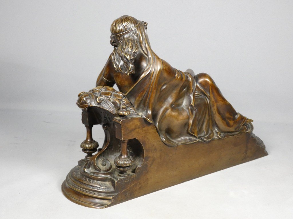 Allegory Of Night With An Owl – Bronze With A Brown Patina, Napoleon III Period, 19th Century-photo-4