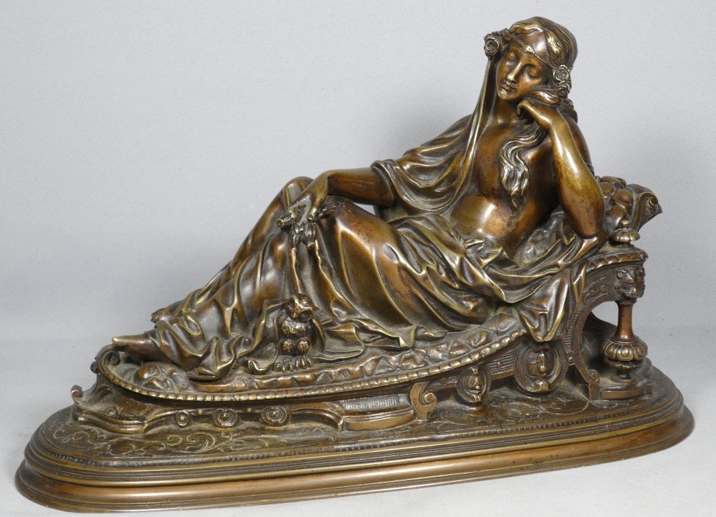 Allegory Of Night With An Owl – Bronze With A Brown Patina, Napoleon III Period, 19th Century