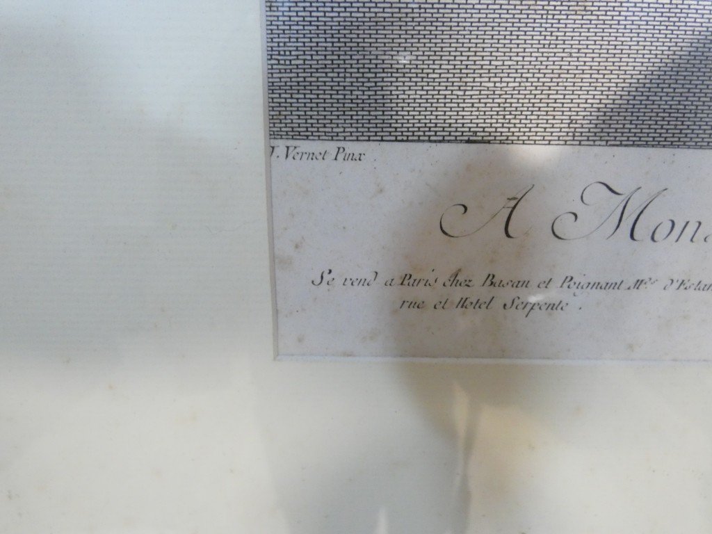 Le Rocher percé – Gravure d'après Joseph Vernet par Marie-Rosalie Bertaud – XVIIIe siècle-photo-2