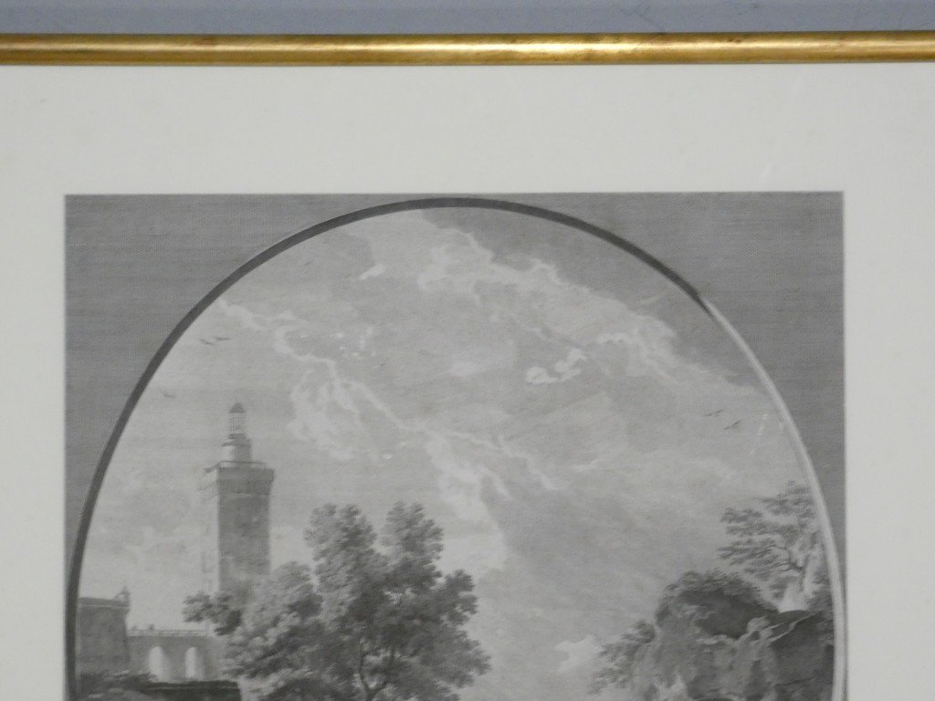 Le Rocher percé – Gravure d'après Joseph Vernet par Marie-Rosalie Bertaud – XVIIIe siècle-photo-5