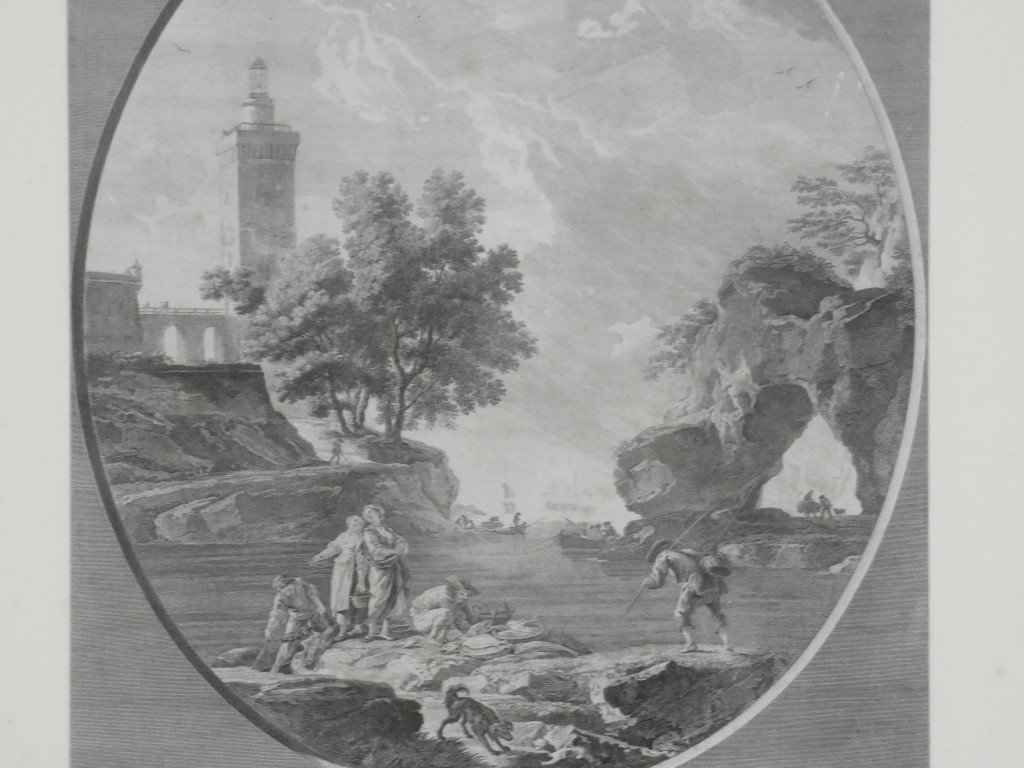Le Rocher percé – Gravure d'après Joseph Vernet par Marie-Rosalie Bertaud – XVIIIe siècle-photo-6