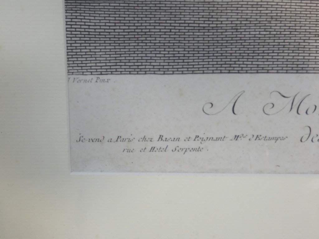 The Boat Being Launched – Engraving After A Painting By Joseph Vernet, By Marie-rosalie Bertaud – 18th Century-photo-1