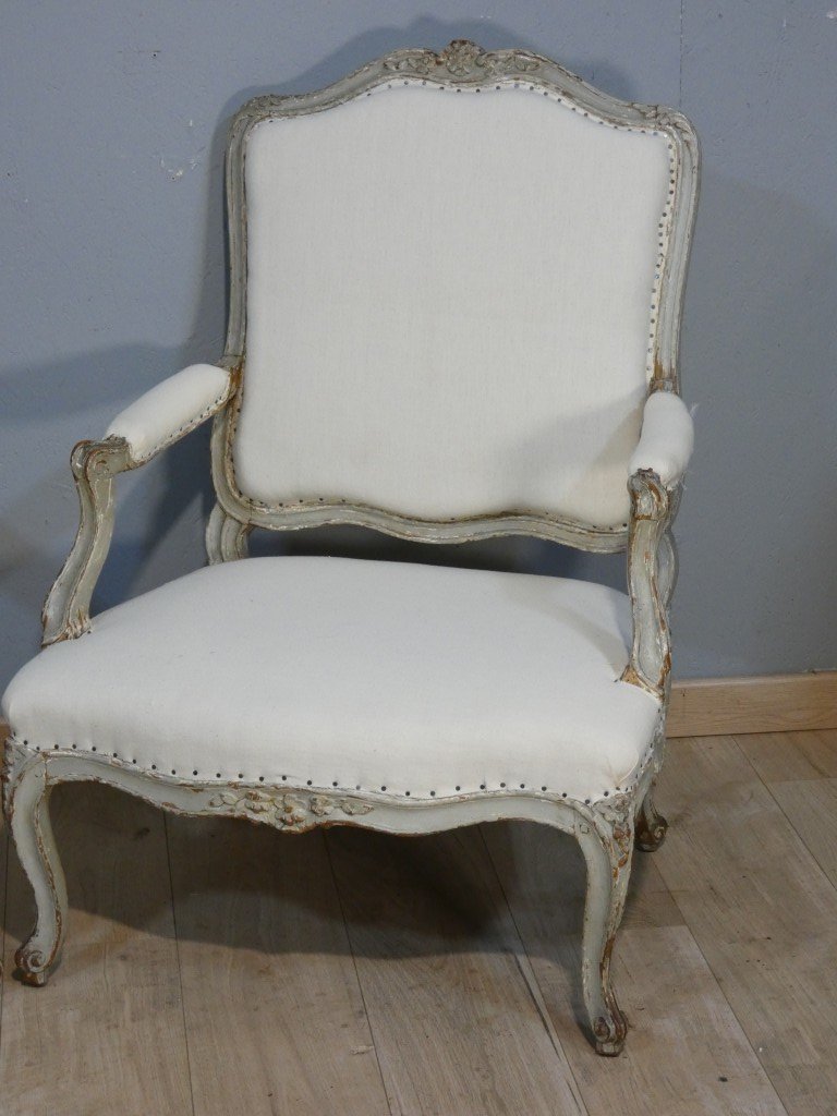Sene Le Pere – Circa 1745 – Pair Of Louis XV-era Queen-style Armchairs, Stamped “18th Century”-photo-2