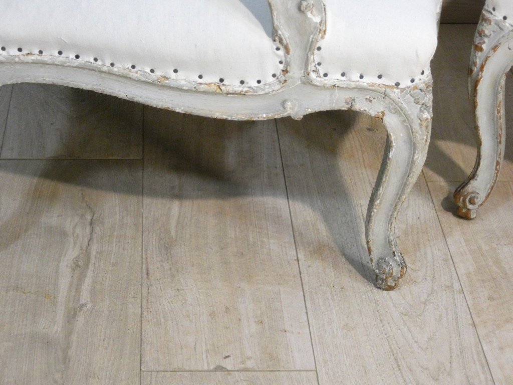 Sene Le Pere – Circa 1745 – Pair Of Louis XV-era Queen-style Armchairs, Stamped “18th Century”-photo-2