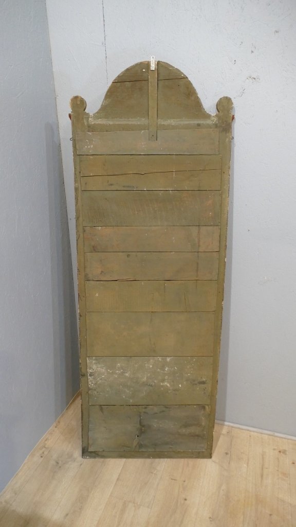 Console d'entre-deux et son miroir en bois laqué rouge et doré – Style Empire, Italie, début XX-photo-7