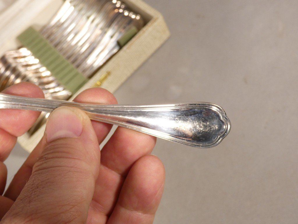 Christofle Spatours - 12 Silver-plated Cake Forks-photo-2