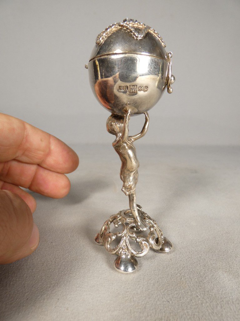 Boîte à aromates de Havdalah en argent russe 84 zolotniks – Moscou 1894 – Judaïca-photo-4