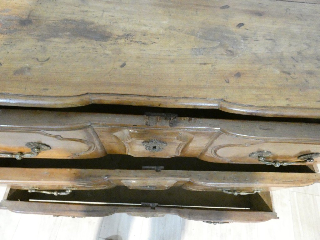 Commode arbalète en merisier d’époque Louis XV – XVIIIe siècle-photo-6