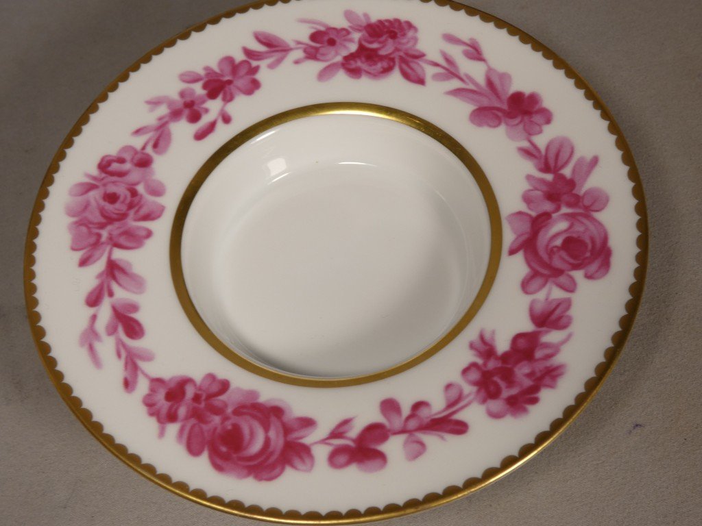 Lidded Shaker Cup And Saucer – Louis XV Design – Former Royal Limoges Manufactory-photo-3
