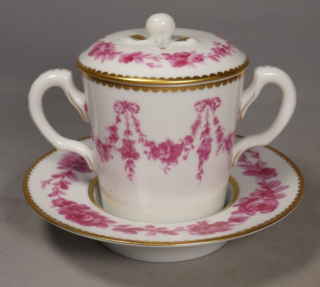 Lidded Shaker Cup And Saucer – Louis XV Design – Former Royal Limoges Manufactory