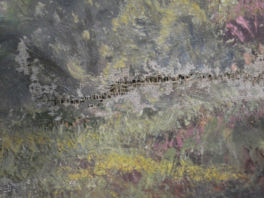 Gaston Anglade (1854-1919) – Les ruines de Crozant et la vallée de la Creuse – Huile sur toile-photo-4