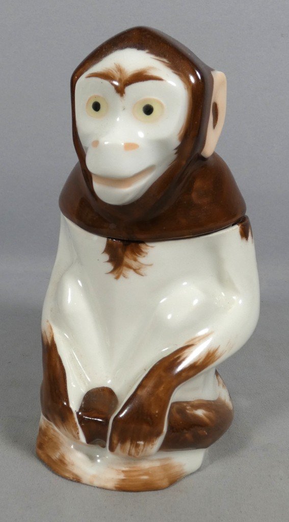 Édouard-Marcel Sandoz – Pot à tabac « Petit singe » en porcelaine de Limoges –Théodore Haviland