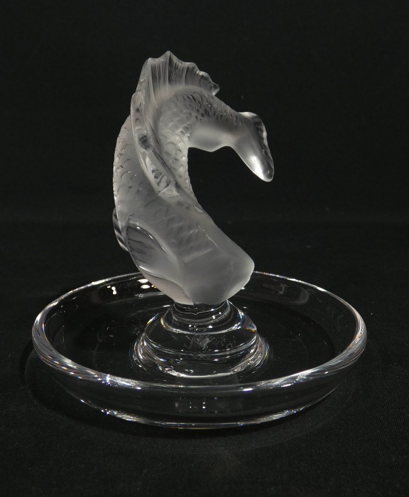 Lalique France – Vide-poche au poisson en  Cristal satiné-photo-2