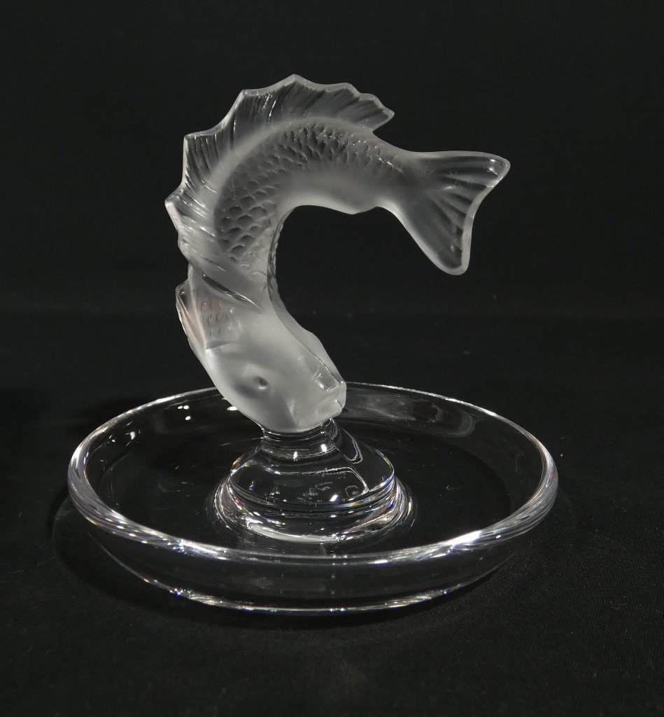Lalique France – Vide-poche au poisson en  Cristal satiné-photo-3