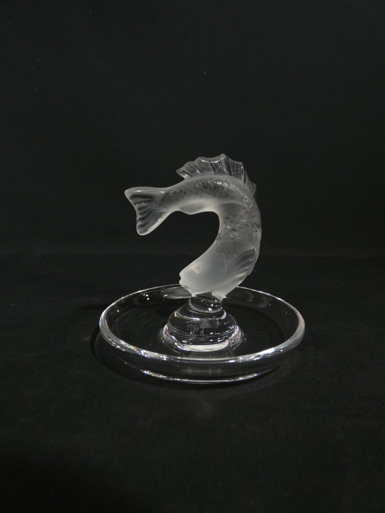 Lalique France – Vide-poche au poisson en  Cristal satiné-photo-2