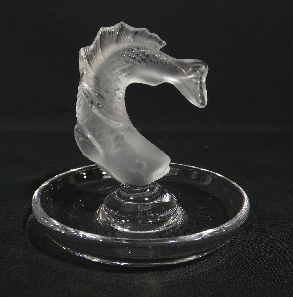 Lalique France – Vide-poche au poisson en  Cristal satiné