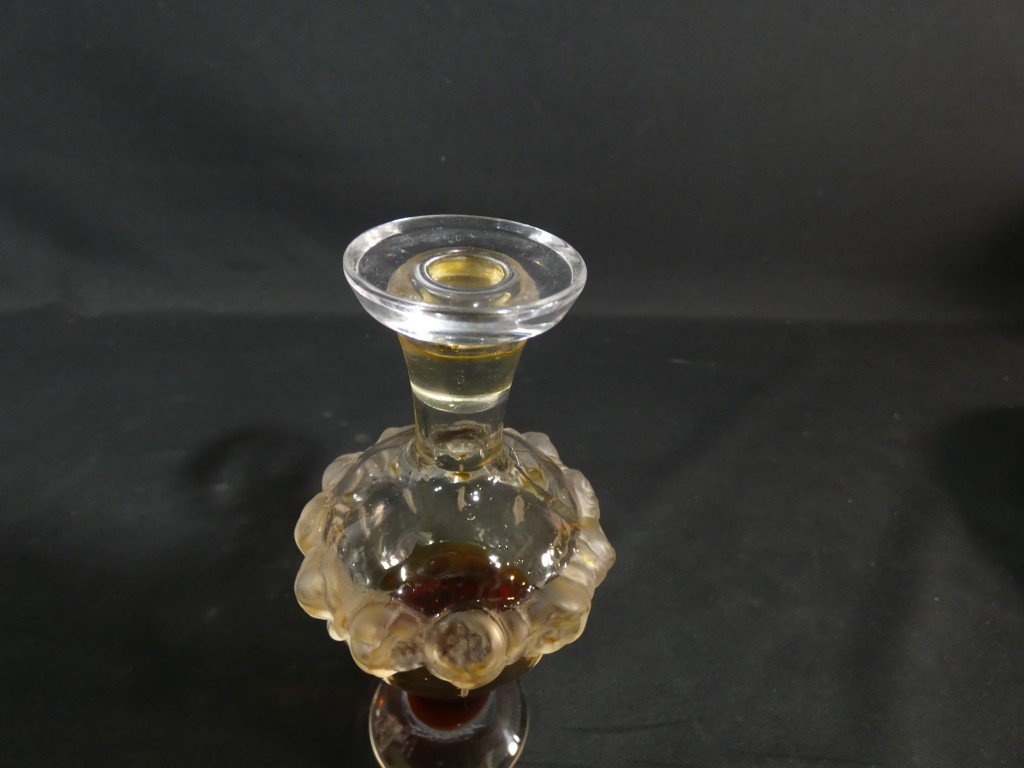 Lalique – “martine” Crystal Perfume Bottle Decorated With Roses, With Original Cap From 1980-photo-3