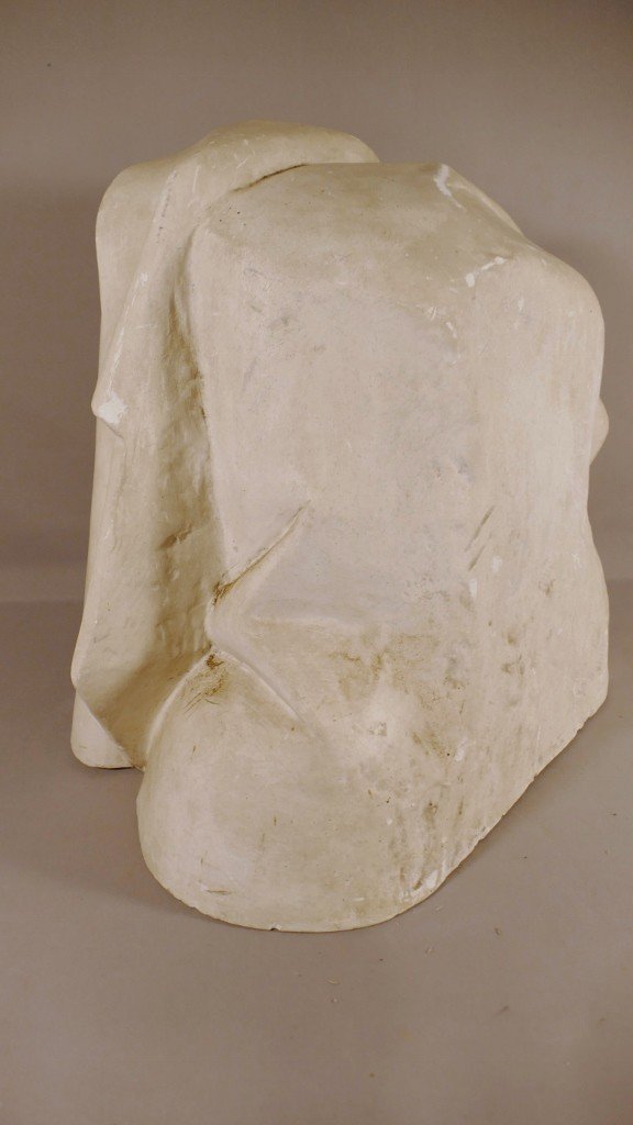 Plaster Head Of A Holy Woman – Late 19th-century Gothic Cast – The Entombment Of Tonnerre-photo-3